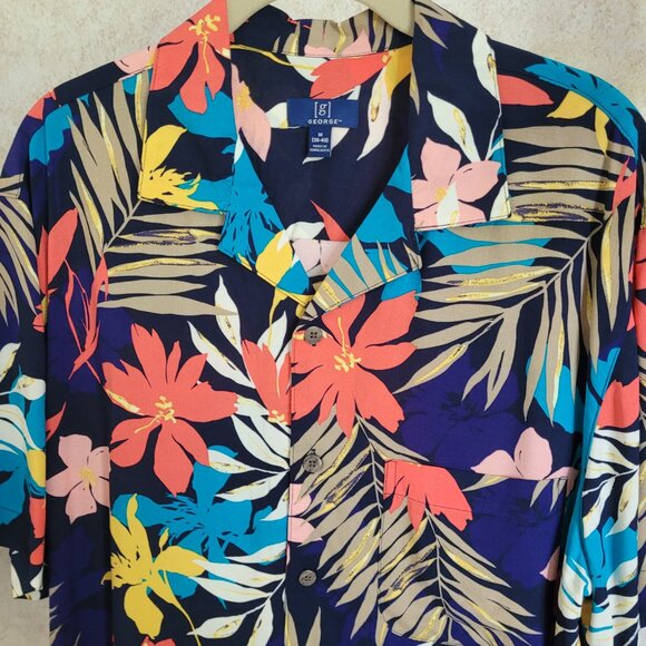 George Hawaiian Floral Print Mens Shirt NWOT Size M - Picture 7 of 14